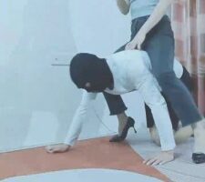 【灵竹】牛仔裤女S-骑马转胯舔鞋 bf19426