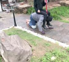 【沅芷大大】户外犬化骑马爬行/藤条抽/长靴踩踏 bf27596