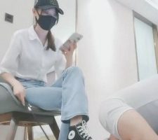 【美娜格格】运动女神-高帮白袜气味羞辱/耳光 bf31929