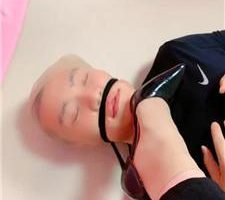 【曼妮老师】高跟塞嘴/短丝脚深喉/鞋跟插嘴 JS240411-11