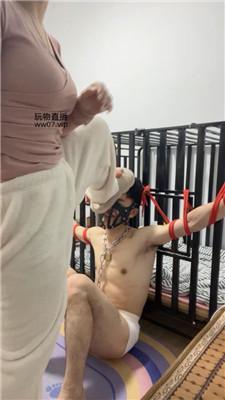 【南月大大】五花大绑囚禁-鞭打白袜脚踩 JS250227-4
