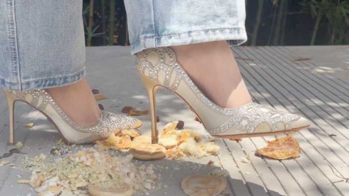 【大美】15cm银色细高跟鞋踩零食大礼包 YC-250509-4